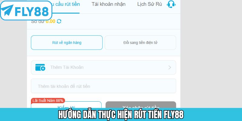 Phương thức rút tiền Fly88 hỗ trợ giao dịch nhanh và mượt