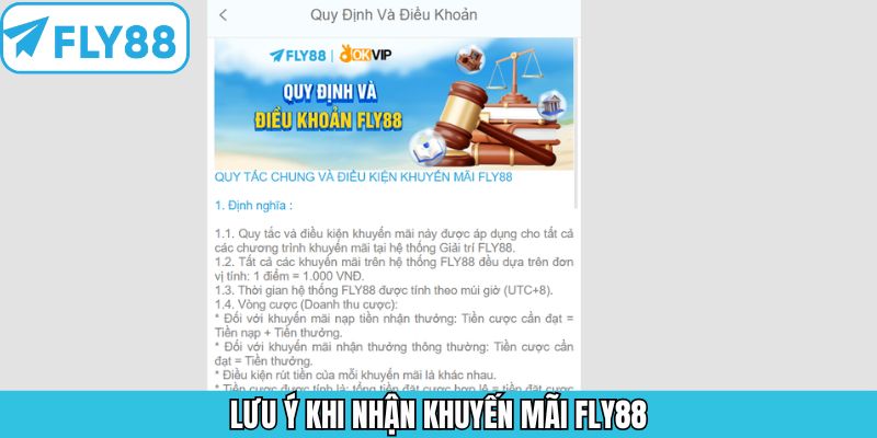 Một số điều quan trọng cần lưu ý trước khi tham gia khuyến mãi Fly88