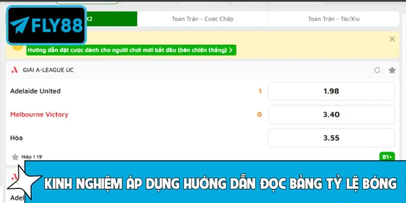 Kinh nghiệm áp dụng hướng dẫn đọc bảng tỷ lệ bóng đá
