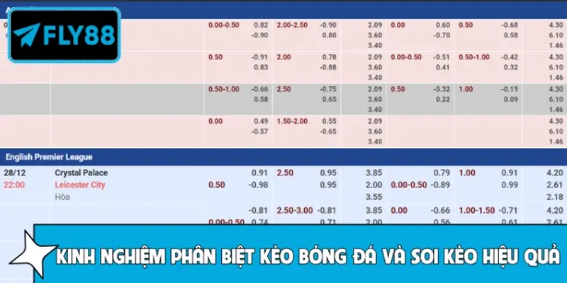 Kinh nghiệm phân biệt kèo bóng đá và soi kèo hiệu quả