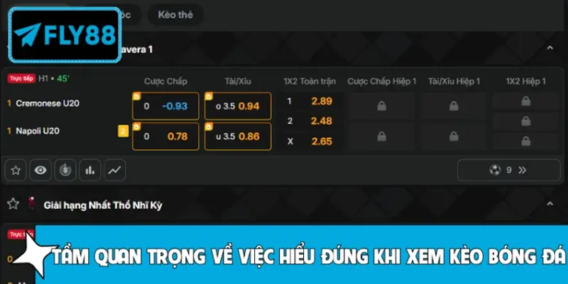 Tầm quan trọng về việc hiểu đúng khi xem kèo bóng đá
