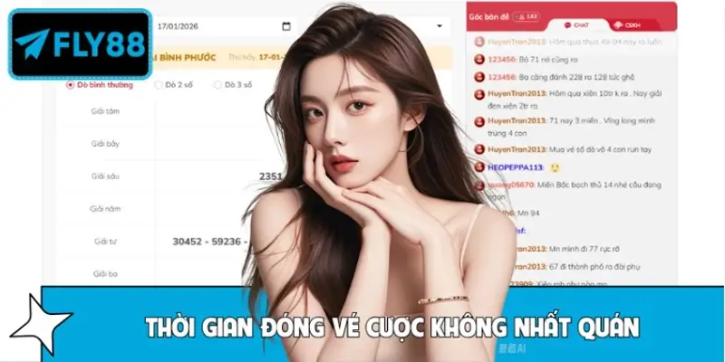 Thời gian đóng vé cược không nhất quán